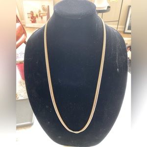 JENNY BIRD, 32” long silver & gold, triple strand necklace
